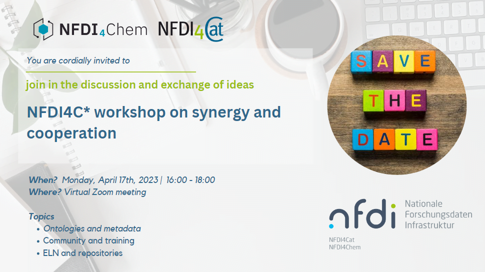 Einladungsbild mit Details zum Joint event "Workshop on synergy & cooperation" am 17.4.2023